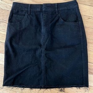H&M &denim Black Raw Edge Denim Skirt